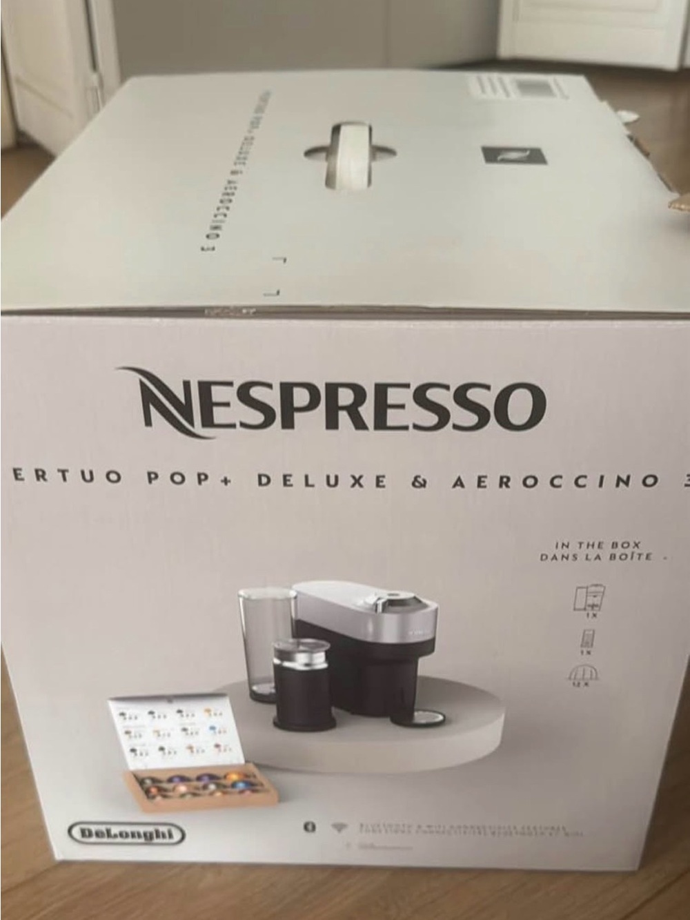 NEW Nespresso Vertuo Pop+ Deluxe with Aeroccino - White and Black